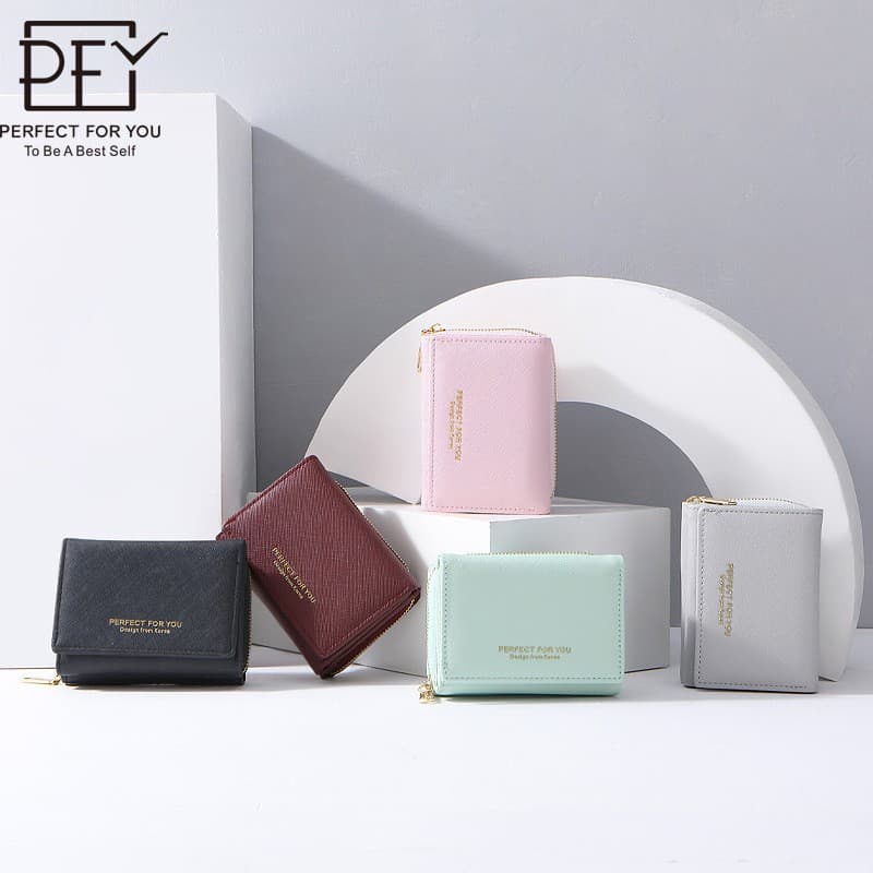 Cross-Border Fashion Wallet for Women, Short Cross-Grain Money Clip, Premium Zero Wallet, Large Capacity Card Holder, Women's Wallet