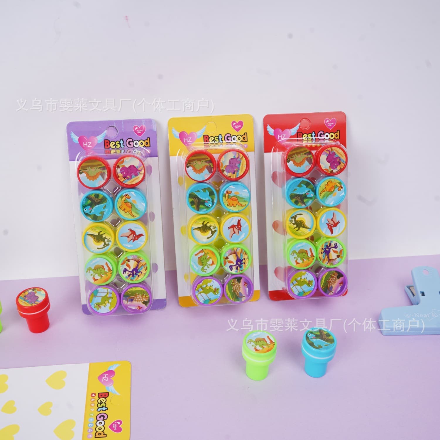 Cartoon Jurassic Dinosaur 10 Stamps Creative Tyrannosaurus Rex Pattern Clear Hand Account Ink Pad Children Gift Source
