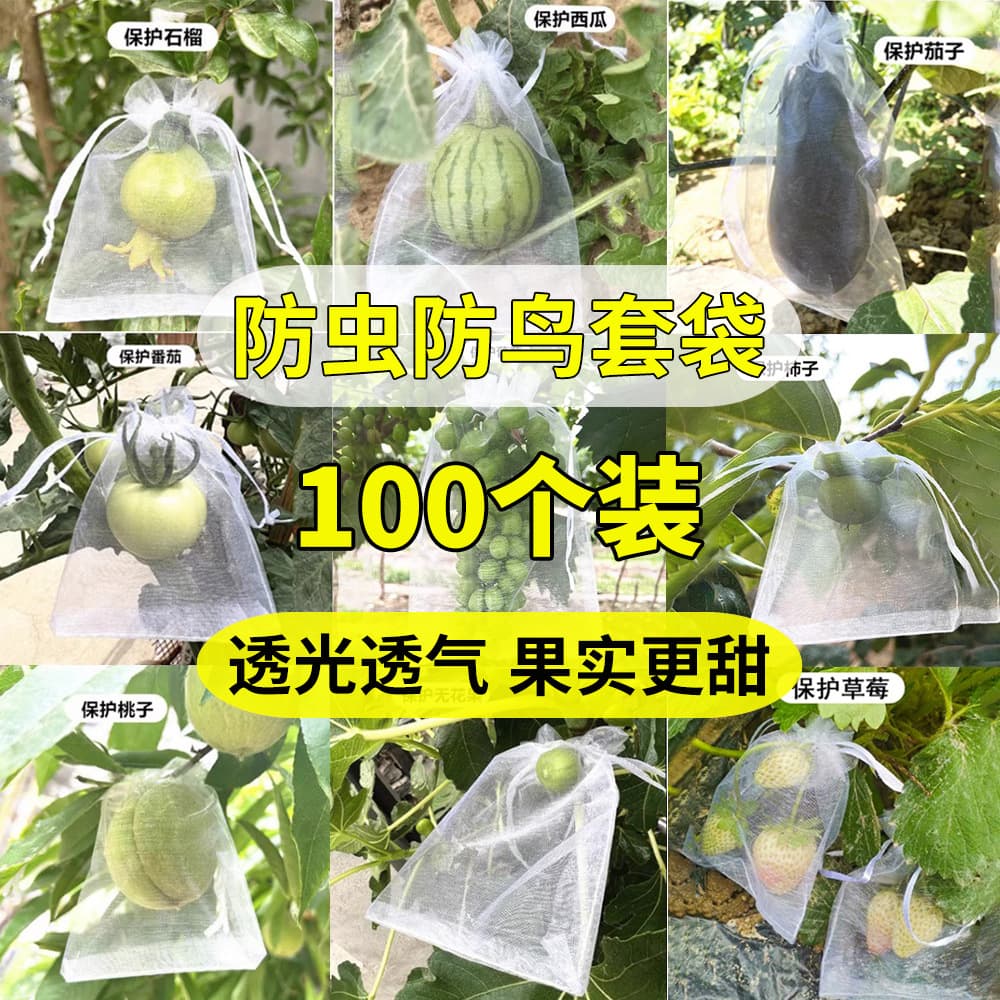 In-Stock Fruit Bagging Transparent Mesh Bags for Fruits and Vegetables, Specialized Protection Bags for Peaches and Loquats Against Birds and Insects