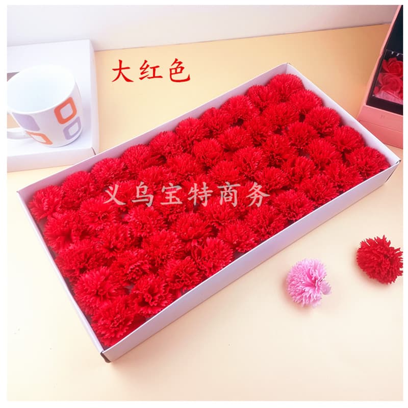 Teacher's Day Carnation Soap Flower Heads" Carnation Soap Flowers for Teachers and Elders Bouquet Wrapping Materials