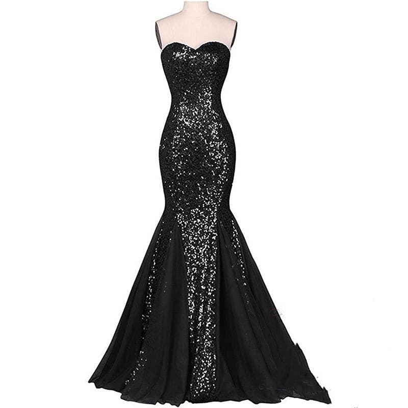 AliExpress Strapless Backless Evening Dress Slim Fishtail Long Sequin Mesh Multi-Color Banquet Bridesmaid Dress