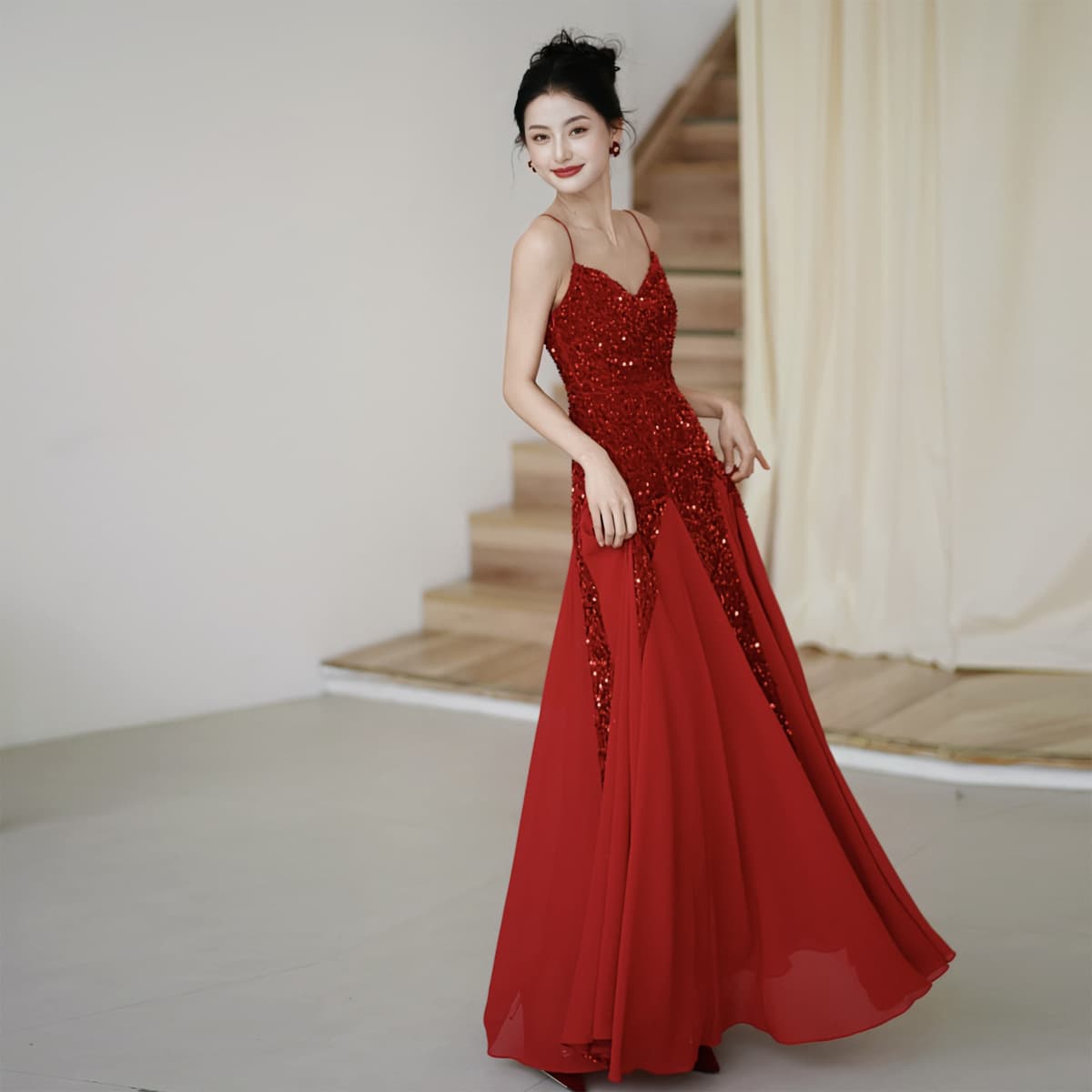 Red Engagement Adult Birthday Dress 2026 New Banquet Dance Dress Toast Banquet Light Luxury Niche Little Formal Dress