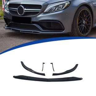 For 15-21 2-Door W205 Genuine C63 Front Lip Spoiler 3-Piece ABS Material