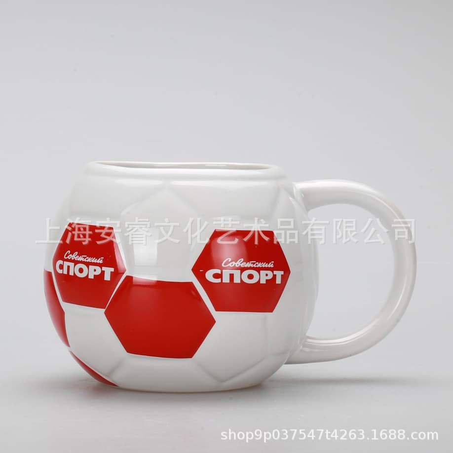 Soccer Milk Coffee Cup World Cup Commemorative Cup Creative Gift Ceramic Mug with Spoon