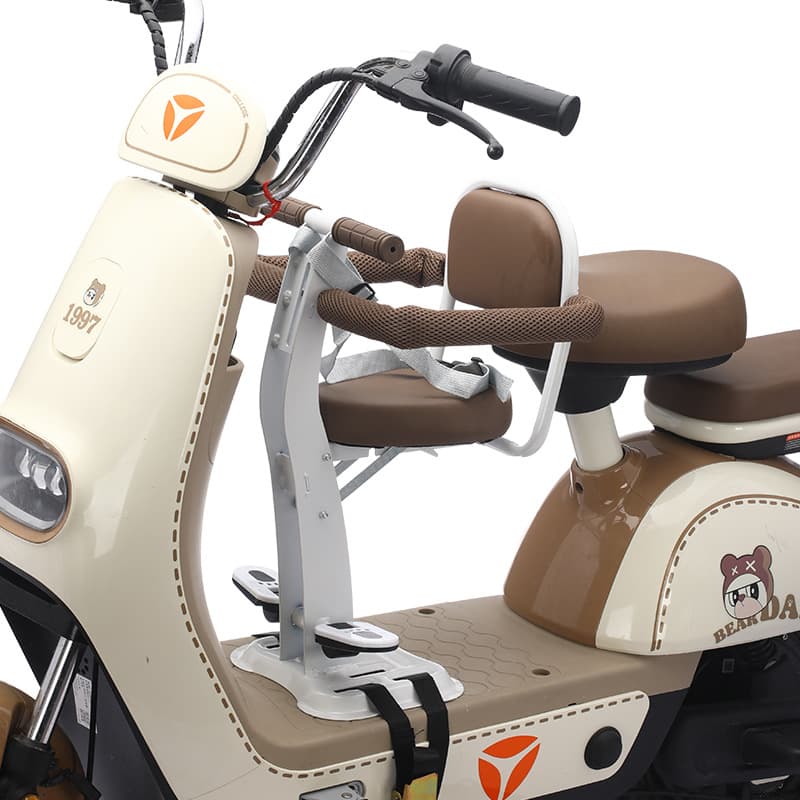 Front-mounted foldable child seat for electric scooters and motorcycles, no-installation baby seating