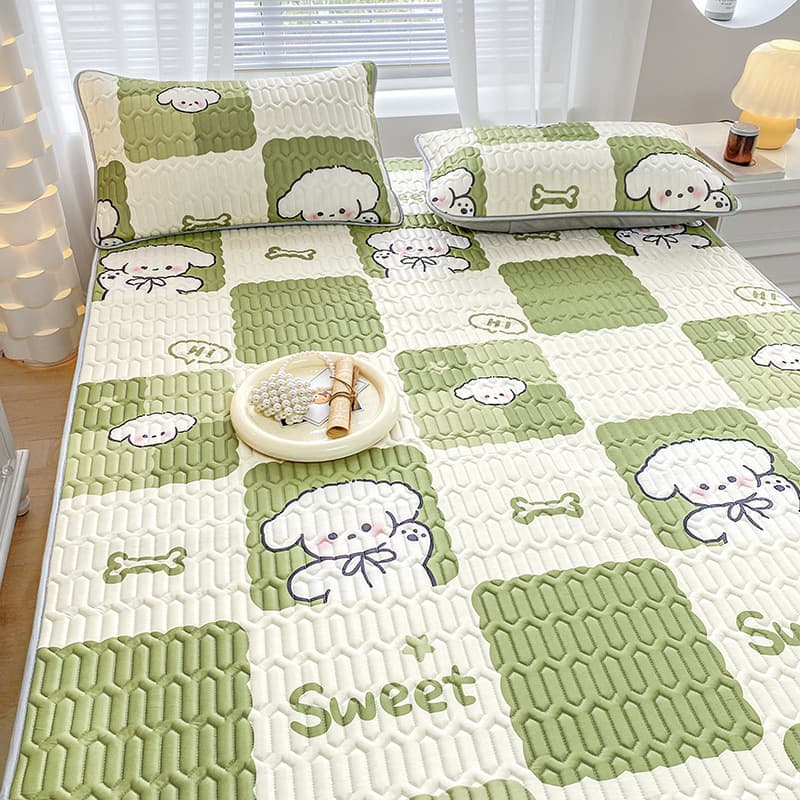 Summer Ice Silk Latex Cooling Mat 3-Piece Set, Machine Washable, Student Dorm Class A Single Air Conditioning Mat, Wholesale