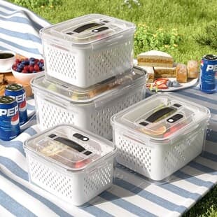 Portable Colander Basket Storage Box Multifunctional Home Refrigerator Crisper Container Food-Grade Sealed Storage Box