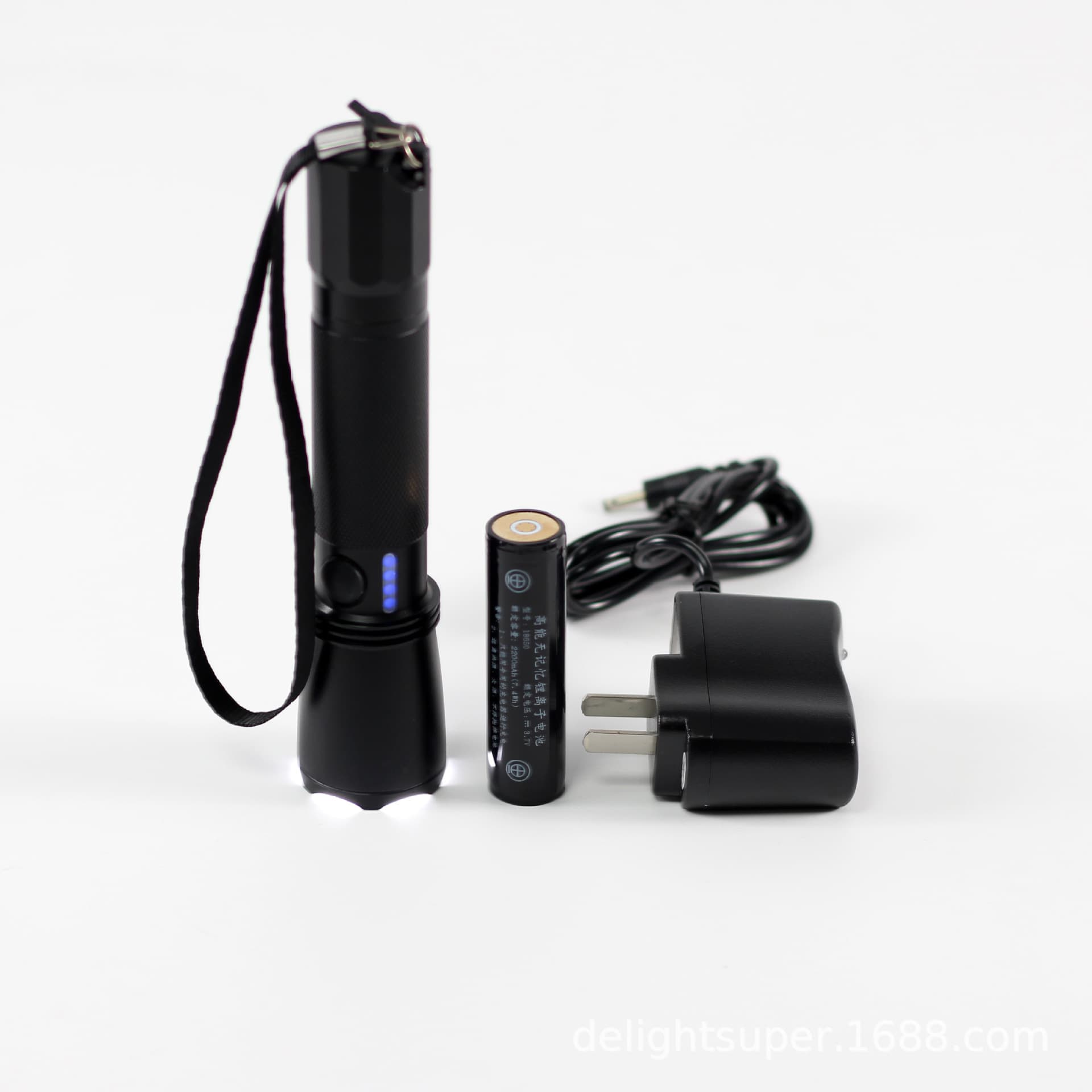 Factory Wholesale Jie. Delaite Charging Aluminum Alloy Multi-Function Explosion-Proof Flashlight 7622 with Battery Level Indicator