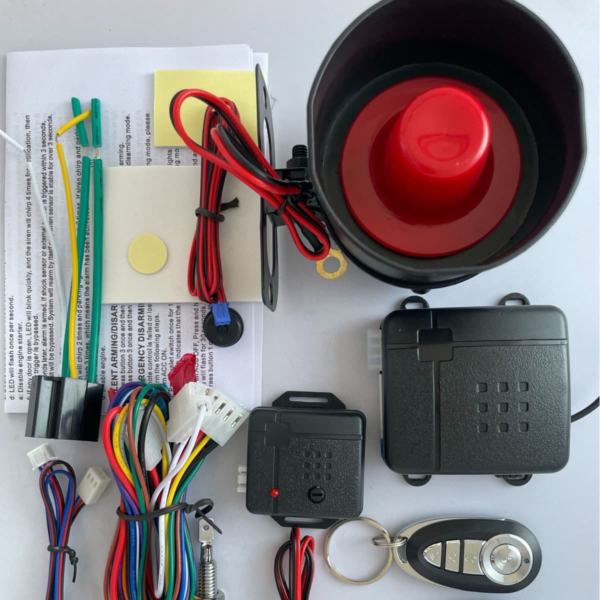 Car Alarm System Dual Vibration Sensor Alarm 12V Alarm Remote Control