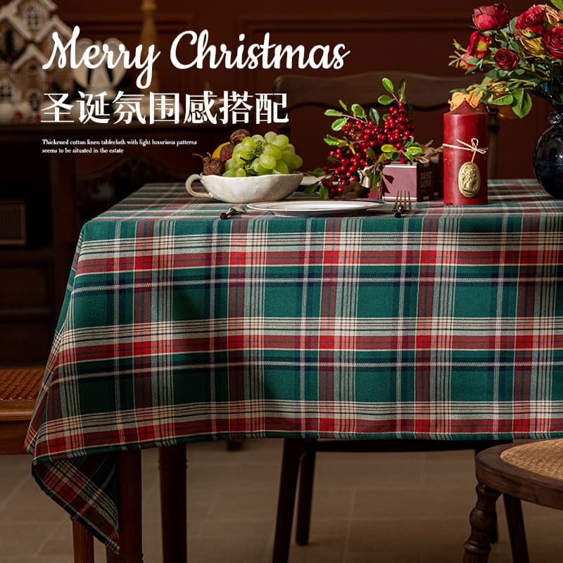 Festive Atmosphere Tablecloth Retro Plaid Tassel Decorative Table Cover Household Sideboard Dust Cover Drop Shipping Wholesale