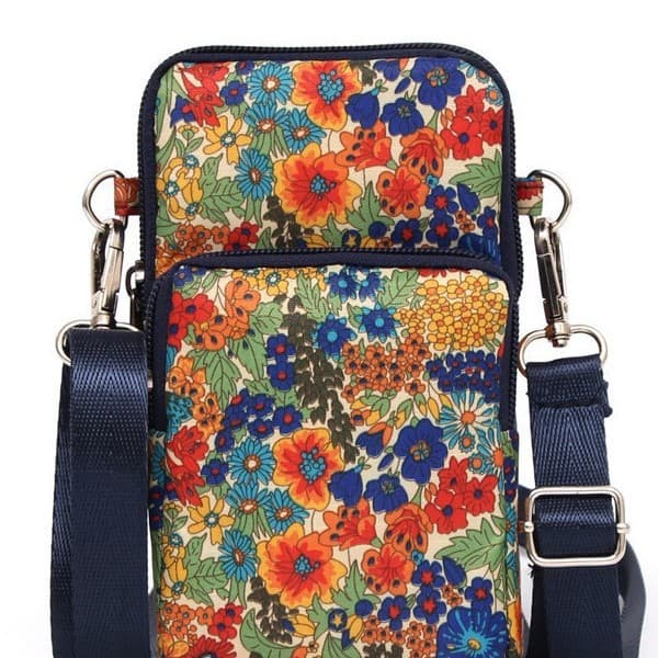 Factory Cross-Border Korean-Style Printed Nylon Crossbody Bag Mini Small Bag Crossbody Coin Purse Mobile Phone Bag Mobile Phone Pouch