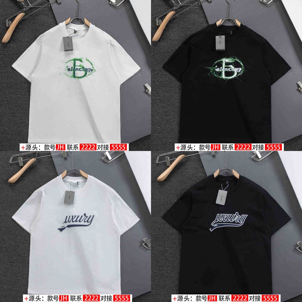 Cross-border. Correct version. High version 2026 new Paris B family classic logo cotton loose large size short-sleeved T-shirt
