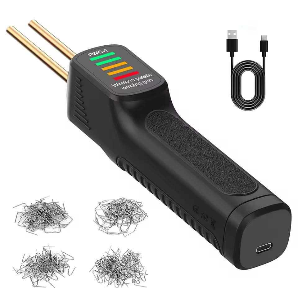 Factory direct sales wireless lithium battery hot melt plastic welding gun car bumper repair machine set welding nail repair tool