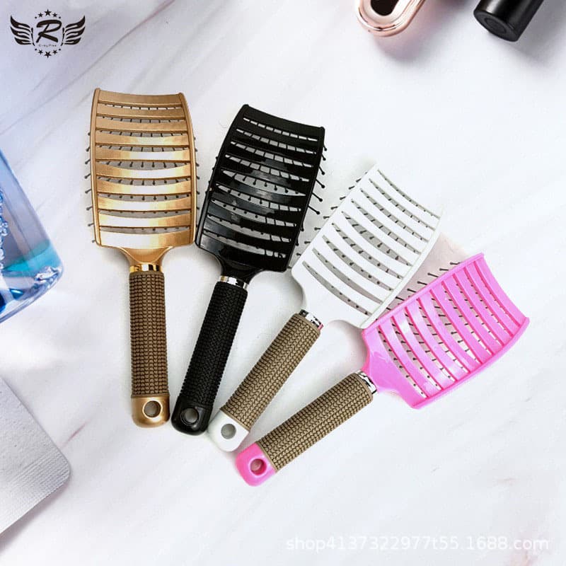 Wide-Tooth Curling Brush Professional Hair Massage Comb Plastic Portable Hairdressing Tool For Braiding And Styling