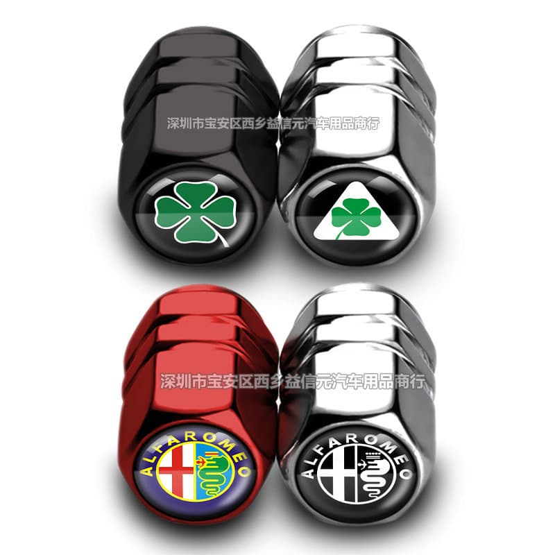 Suitable for Alfa Romeo Giulia Modified Four-Leaf Clover Valve Caps Stelvio Tire Valve Covers