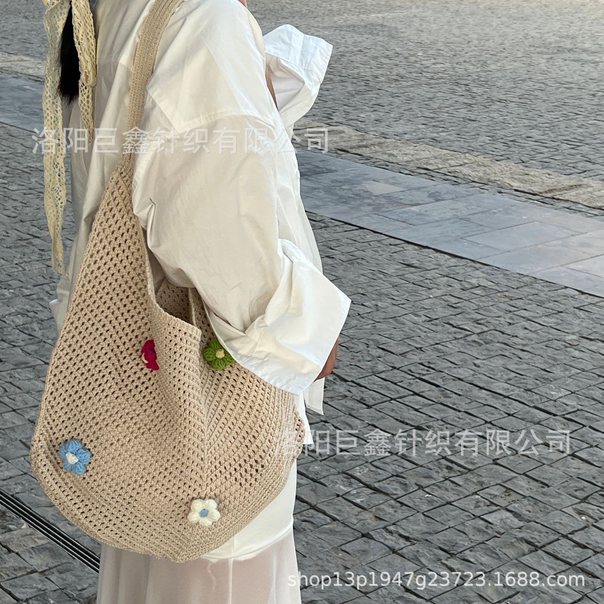 Korean-Style Woven Bags, Summer Niche Design Hollow-Out Straw Bags, Beach Travel Shoulder Bags, Versatile Beach Bags