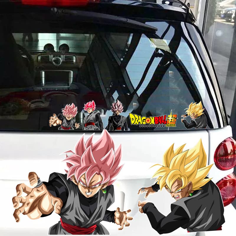 Personalized and creative cartoon Dragon Ball Black Goku car rear window decoration waterproof body scratch blocking sticker