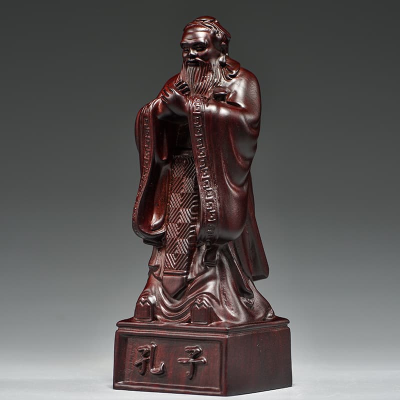 Ebony Carved Confucius Statue Ornaments Teacher's Day Gifts for School Students and Teachers Study Room Decoration Crafts