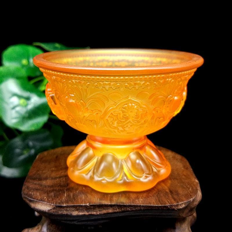 Water Offering Cup Eight Auspicious Holy Water Cup Colorful Glass Buddha Offering Cup Eight Offering Cup Lotus Cup Seven Offering Cup Eight Treasures Offering Bowl
