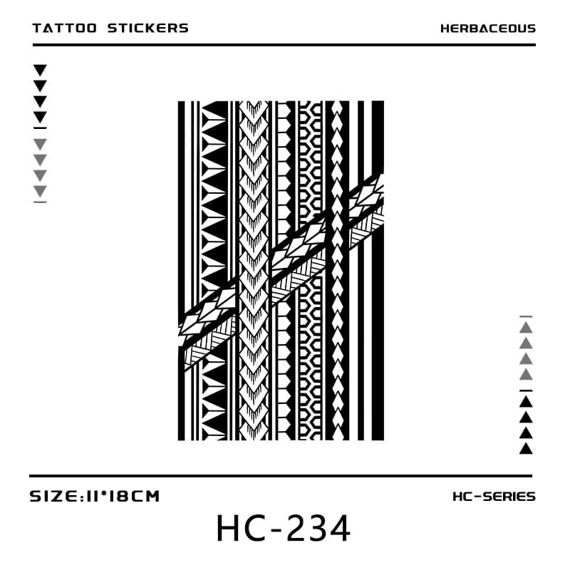 Geometric symbol armband herbal tattoo stickers, cool and creative, high-end fashion fake tattoos for men and women, waterproof, sweat-proof and long-lasting