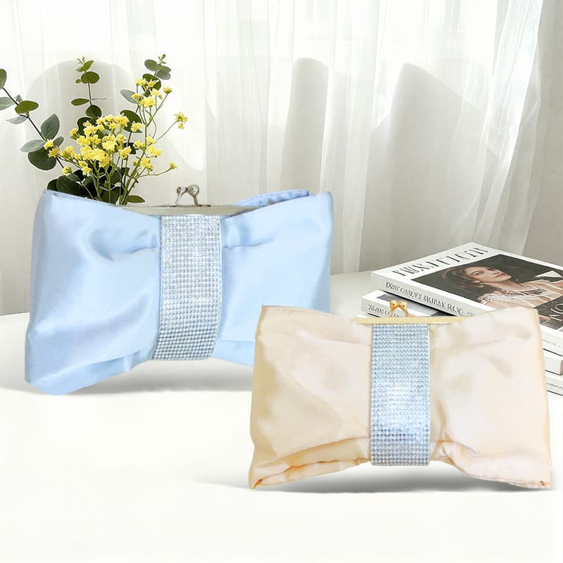 2025 New Fashion Exquisite Pleated Butterfly Evening Bag Korean Style Crossbody Chain Bag Butterfly Bag Double-Sided Rhinestone Version