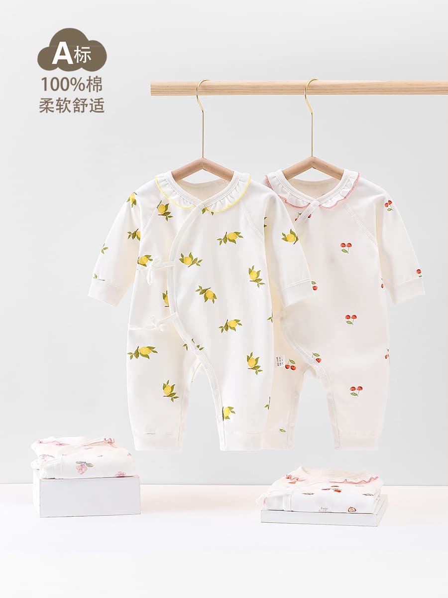 Newborn 100% Cotton Class A Baby Bodysuit Four Seasons Butterfly Style Cute Seamless Romper Infant Onesie