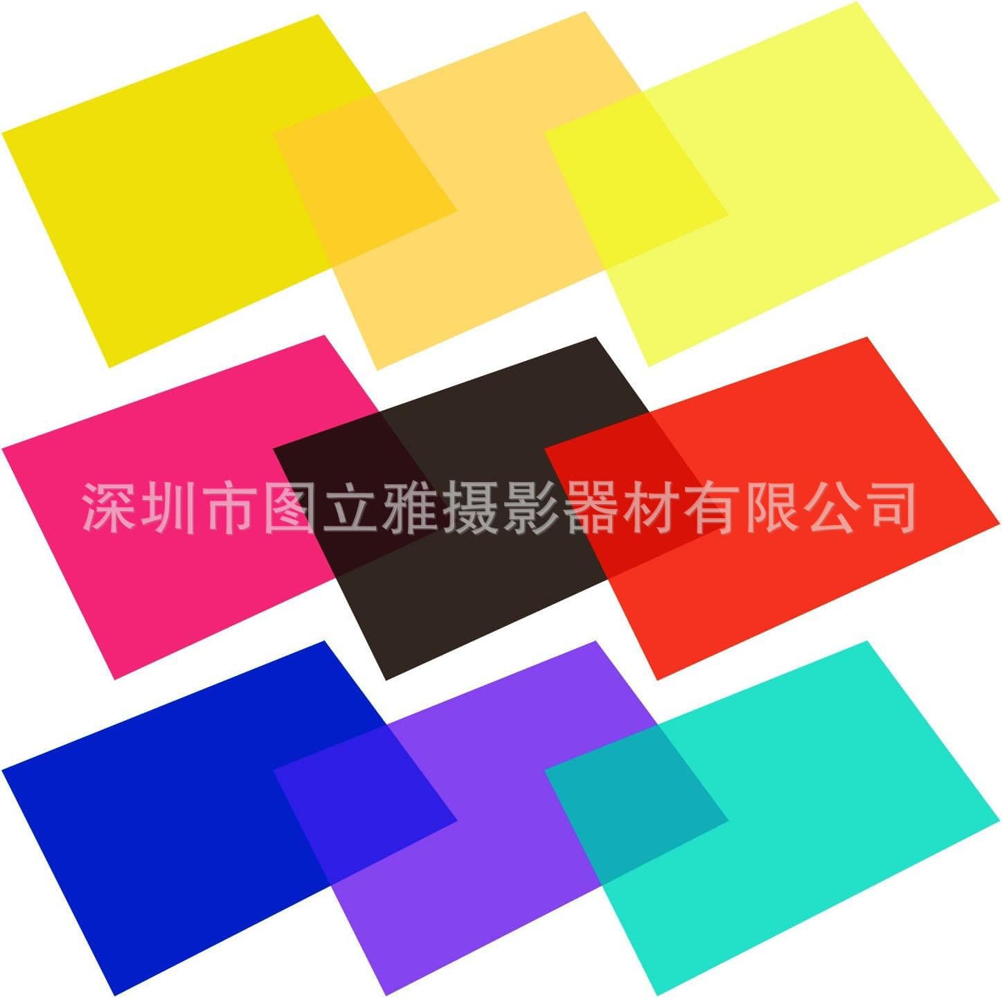Cross-border Exclusive 9-Color Filter Set Live Streaming Fill Light Color Filter PVC Gel Photography Equipment