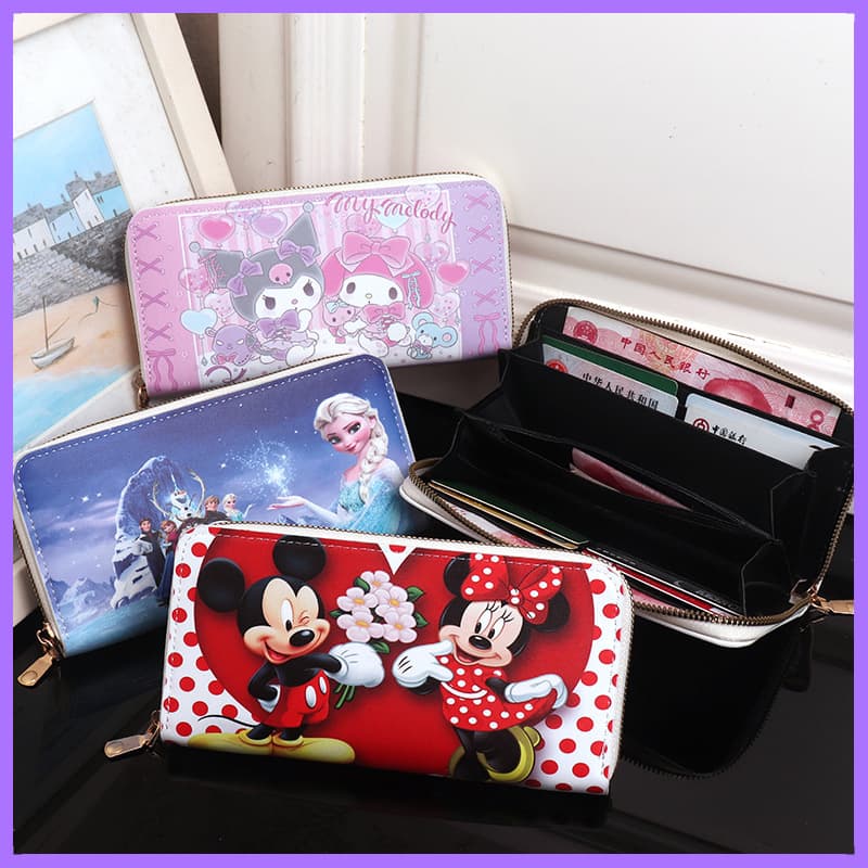 Kuromi Melody Cute Cartoon Japanese Korean Zipper Wallet Kawaii Children Girls Students Women Coin Purse
