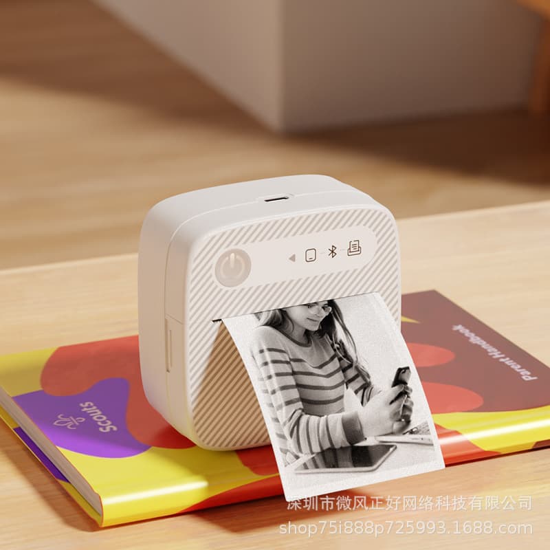 Mini label printer student pocket wrong title printer thermal home printing photo gift
