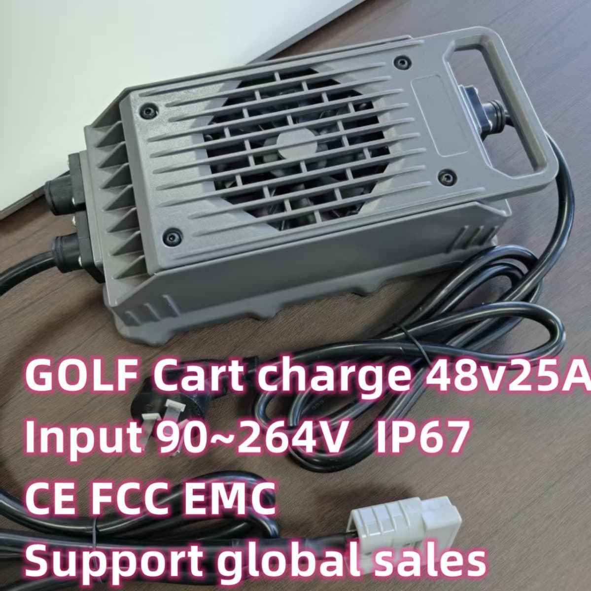 48V 25A Battery Charger for Golf Carts and Yachts; Lithium Iron Phosphate Battery Charger; IP66