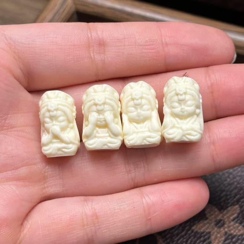 Ivory nut four-no Zha Kilam not listen, not see, not speak, not think DIY cultural play Buddhist bead jewelry accessory spacer