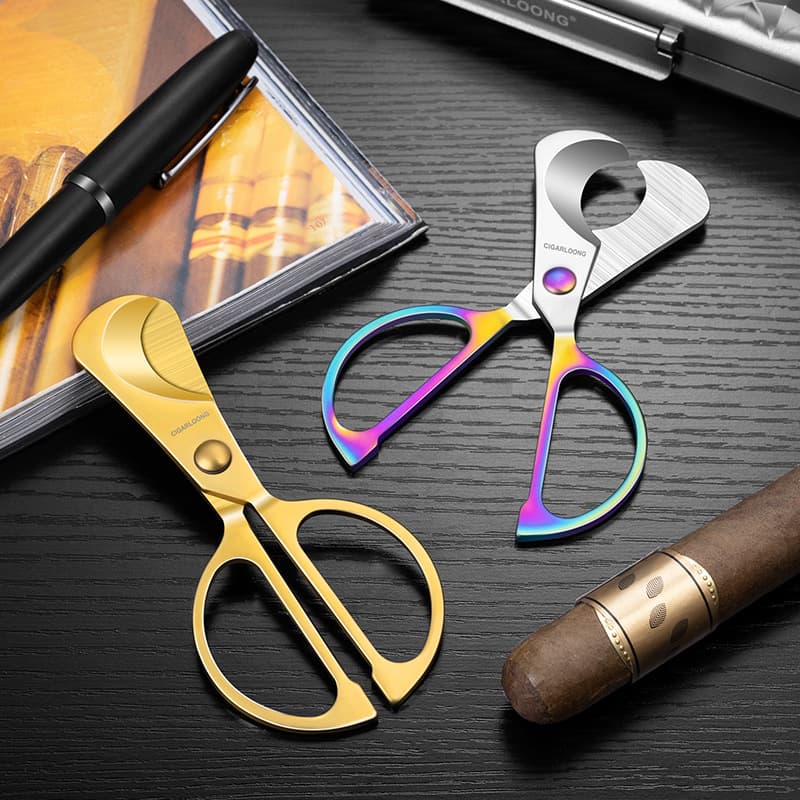 QieLong cigar cutter, stainless steel, sharp, smooth, wear-resistant, portable, large-diameter, handheld cigar cutter CE-25D1