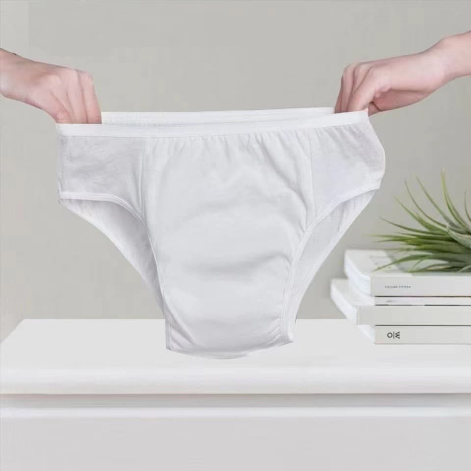 Men's Disposable Cotton Briefs, Daily Throwaway, No Wash Needed, Portable for Travel, Business Trips, Military Training, Daily Care Shorts