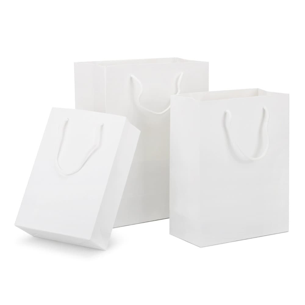 In-stock wholesale white card paper pure white bags, clothing store packaging bags, gift tote bags, paper tote bags
