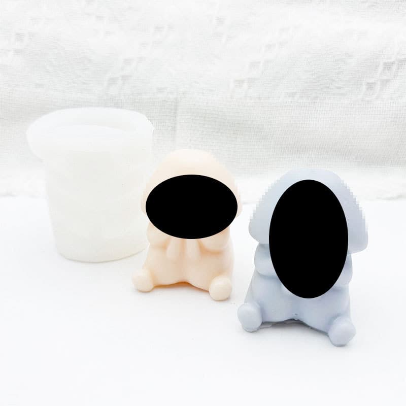 Cartoon Ding Ding Aromatherapy Candle Silicone Mold DIY Funny Shaped Candle Plaster Resin Silicone Mold Cake