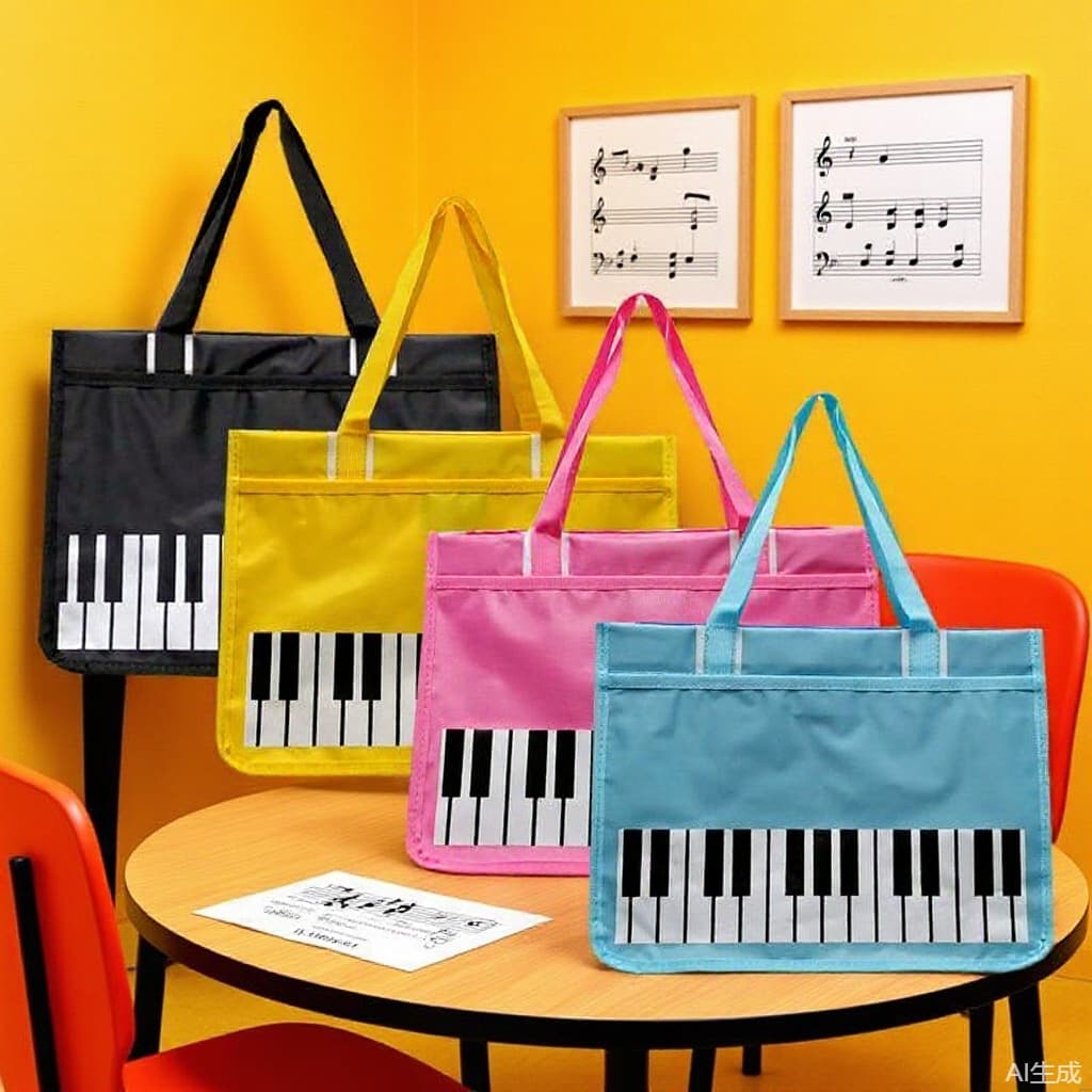 New Music Score Slanted Piano Crossbody Bag for Students, Large Capacity, Music Store Shoulder Bag, Handbag, Cross-border