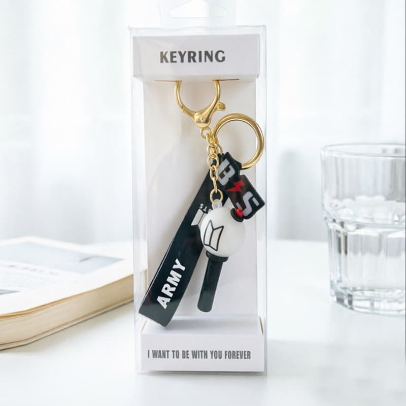 BTS Support Light 3D Soft Silicone Keychain Pendant Accessory Keychain