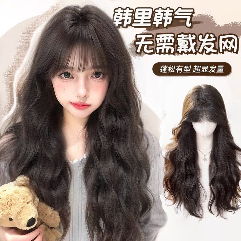 【No Wig Cap Needed】Xingcheng Wig for Women Long Hair Internet Celebrity Lolita Water Wave Curly 60cm