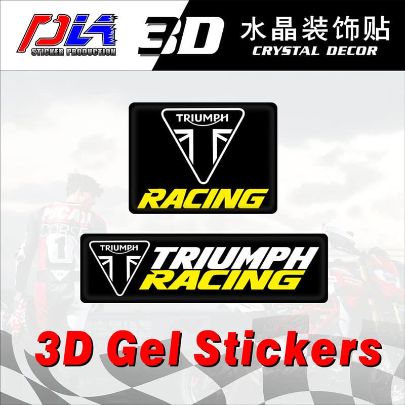 Triumph Racing Motorcycle Sticker 3D Crystal Epoxy Badge Waterproof Decorative 3D Sticker