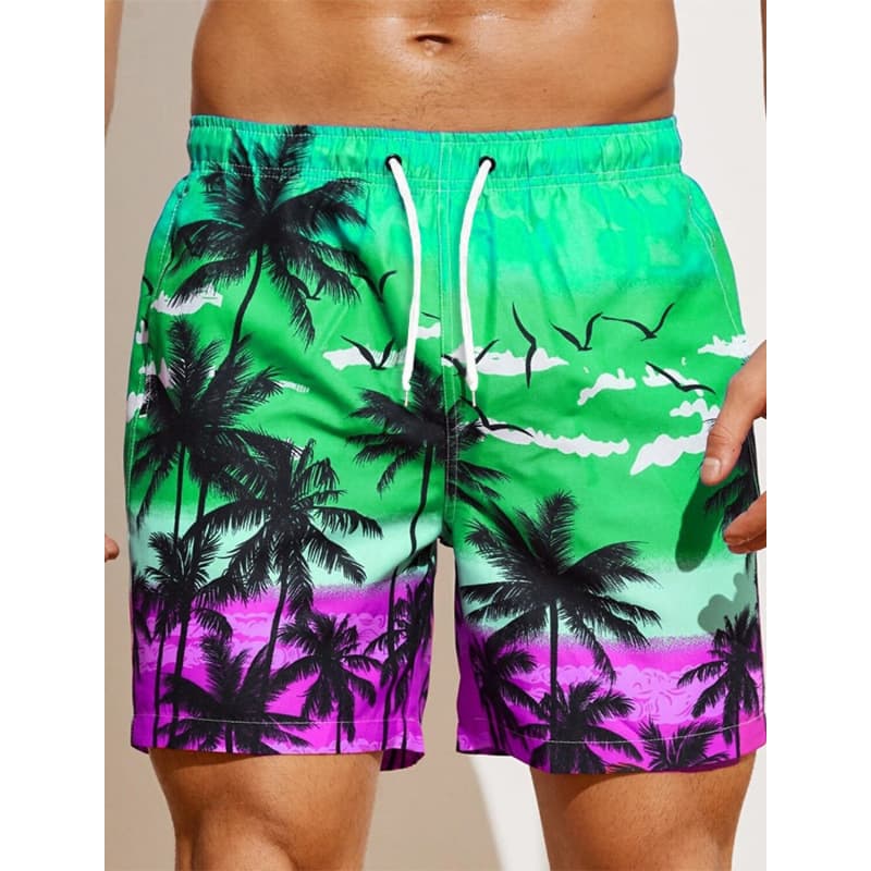 2026 European and American Loose Beach Shorts Spring Summer Surfing Shorts 3D Printed Pattern Men's Shorts Casual Versatile