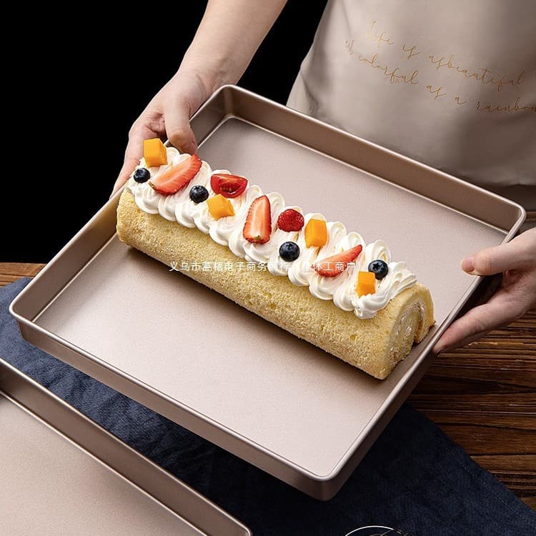 28×28 square cake roll baking pan mold household non-stick nougat snowflake shortbread cookie baker