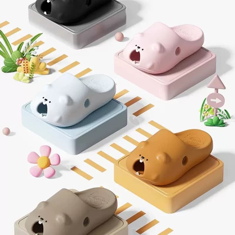 Super Cute Groundhog Slippers for Women 2025 New Style Adorable Rat Summer Sandals Outdoor Wear Flat Indoor Slippers