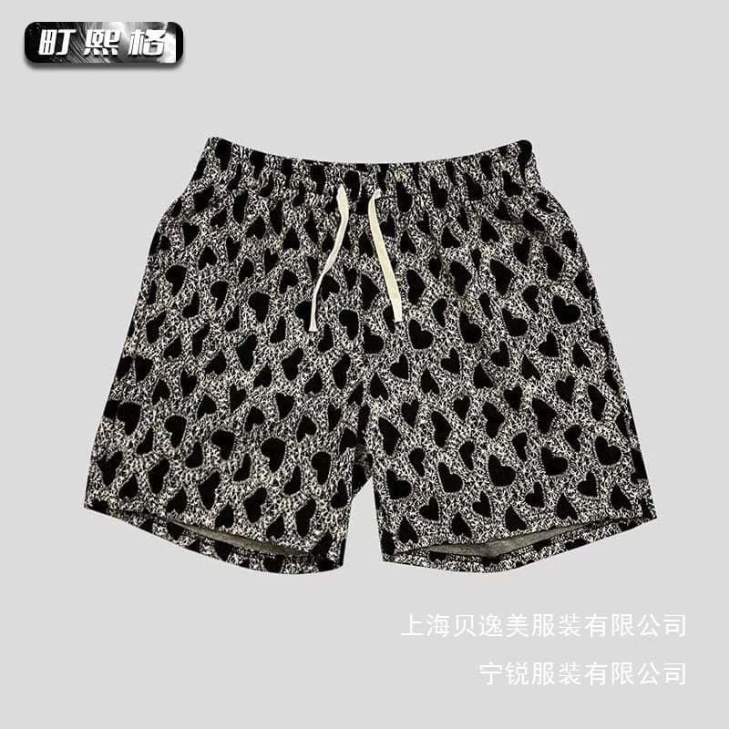 Hekusen Summer New Trendy Houndstooth Design Shorts for Men Vintage Versatile Casual Elastic Waist Pants Wholesale