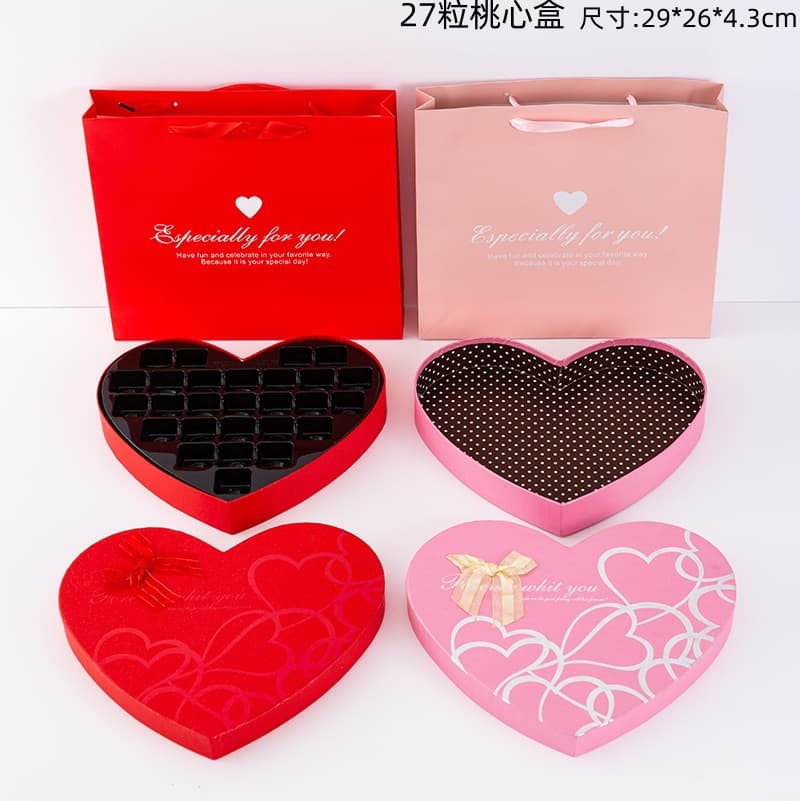 27-grid chocolate box heart-shaped handmade creative packaging box gift box candy packaging gift box