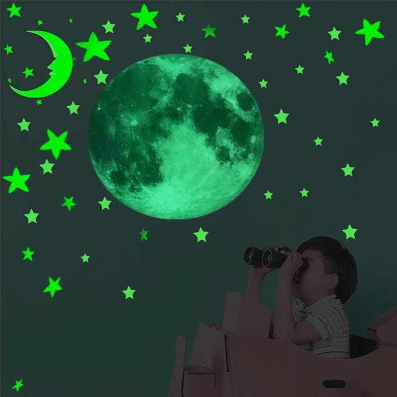 Glowing 3D Self Adhesive Stars Night Light Wall Stickers DIY Bar Children's Room PVC Stickers Wholesale Modern Minimalist Style