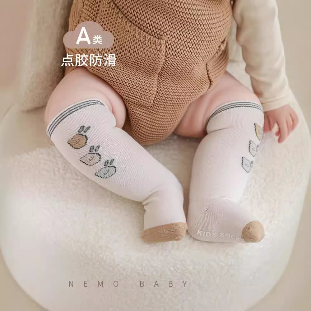 2024 New Baby Long Socks Autumn Winter Loose Top Non-Slip Cute Cartoon Newborn Boys Girls High Tube Socks