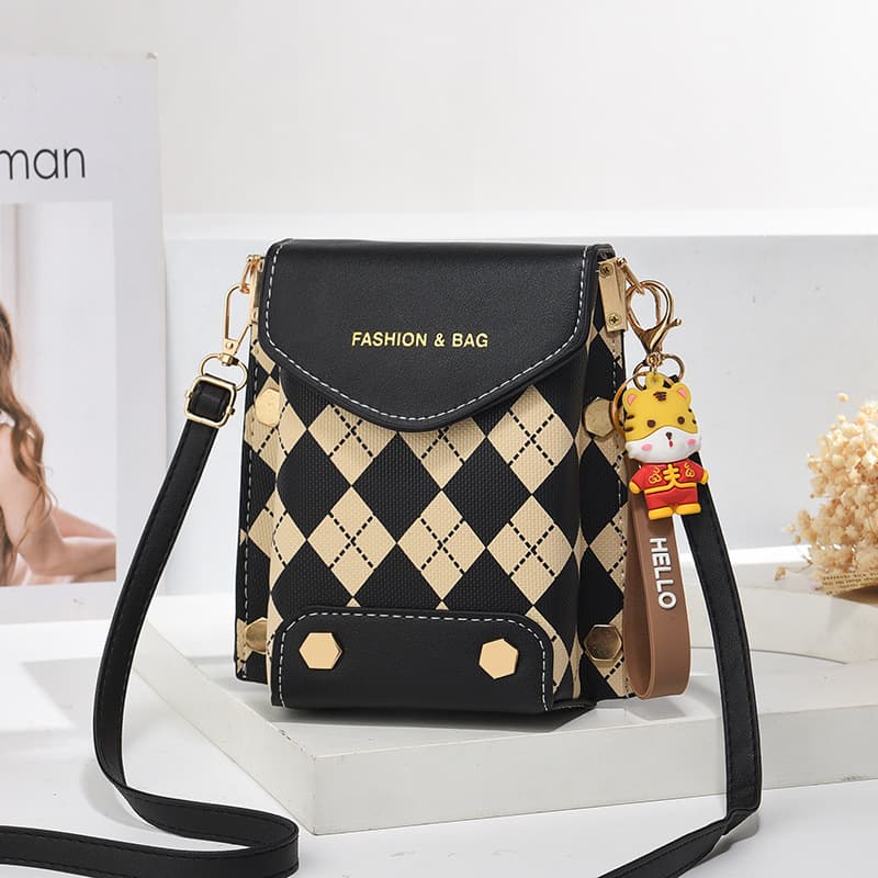 Factory direct sales phone bag, 2024 new women's bag fashion versatile crossbody shoulder mini vertical phone bag
