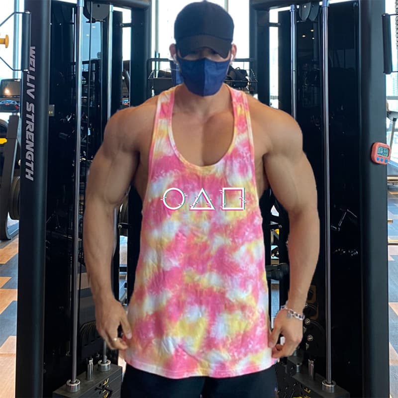 Men's Fitness Vest Quick-Dry Workout Sleeveless Tank Top Summer Breathable Muscle Training Shirt