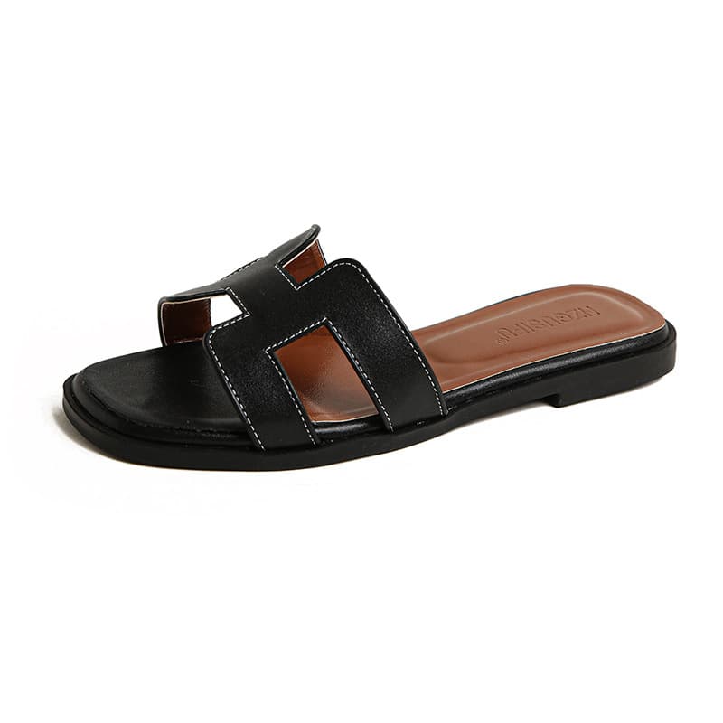 Women's Slippers 2026 New Trendy Ins Style Spring Summer Casual Flat Beach Sandals with One-Strap Design