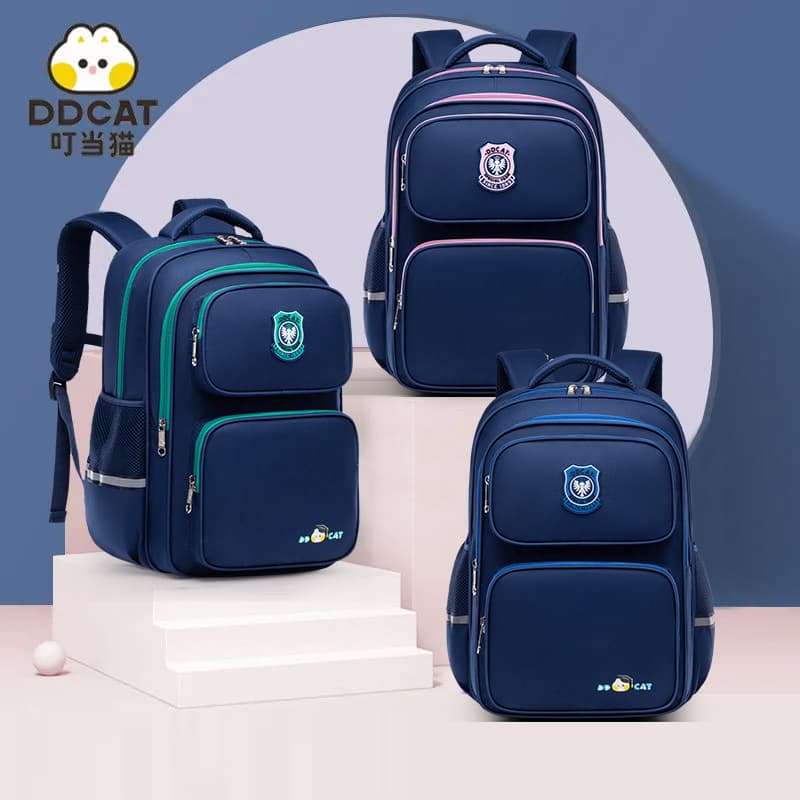 New Elementary School Backpack Lightweight Spine Protection 3D Design Third Grade Water Repellent Kids Multi-Layer Large Capacity